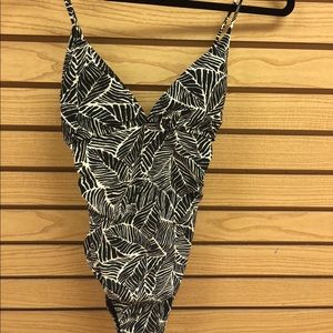 RVCA patterned one piece bathing suit